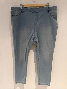 George Women High Rise Blue Casual Denim Capri Pull On Jeans Crop Plus Size 24W